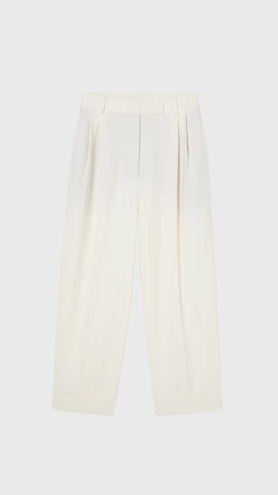 Róhe High Waist Turn-Up Trouser in Off White