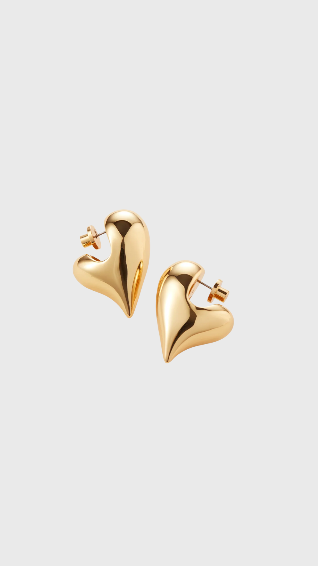 Jenny Bird Art Heart Puff Earrings in Gold