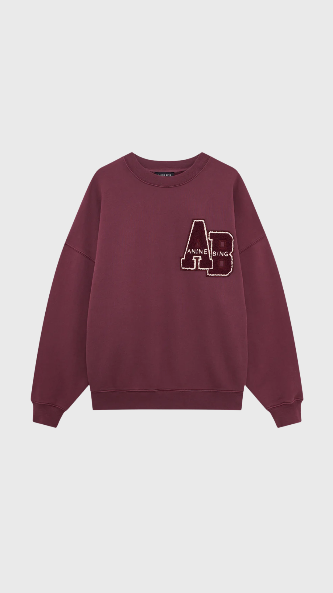 Anine Bing Miles Sweatshirt Letterman in Fig