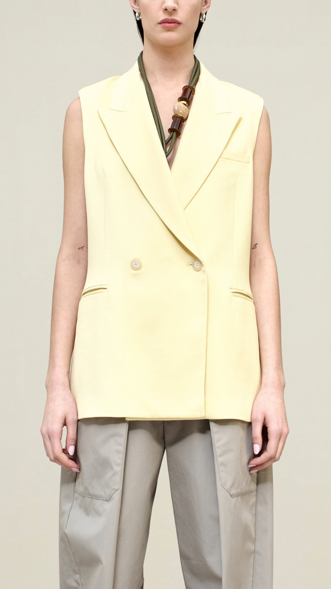 Kallmeyer Deon Sleeveless Blazer In Butter