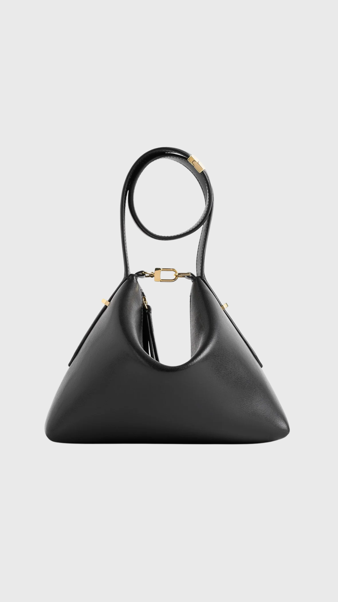Toteme Bevel Leather Wristlet Bag in Black
