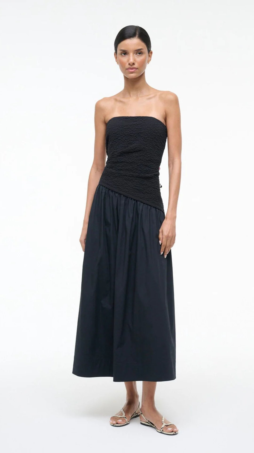 staud black midi dress Staud Nia Dress in Black staud black midi dress Staud Nia Dress in Black