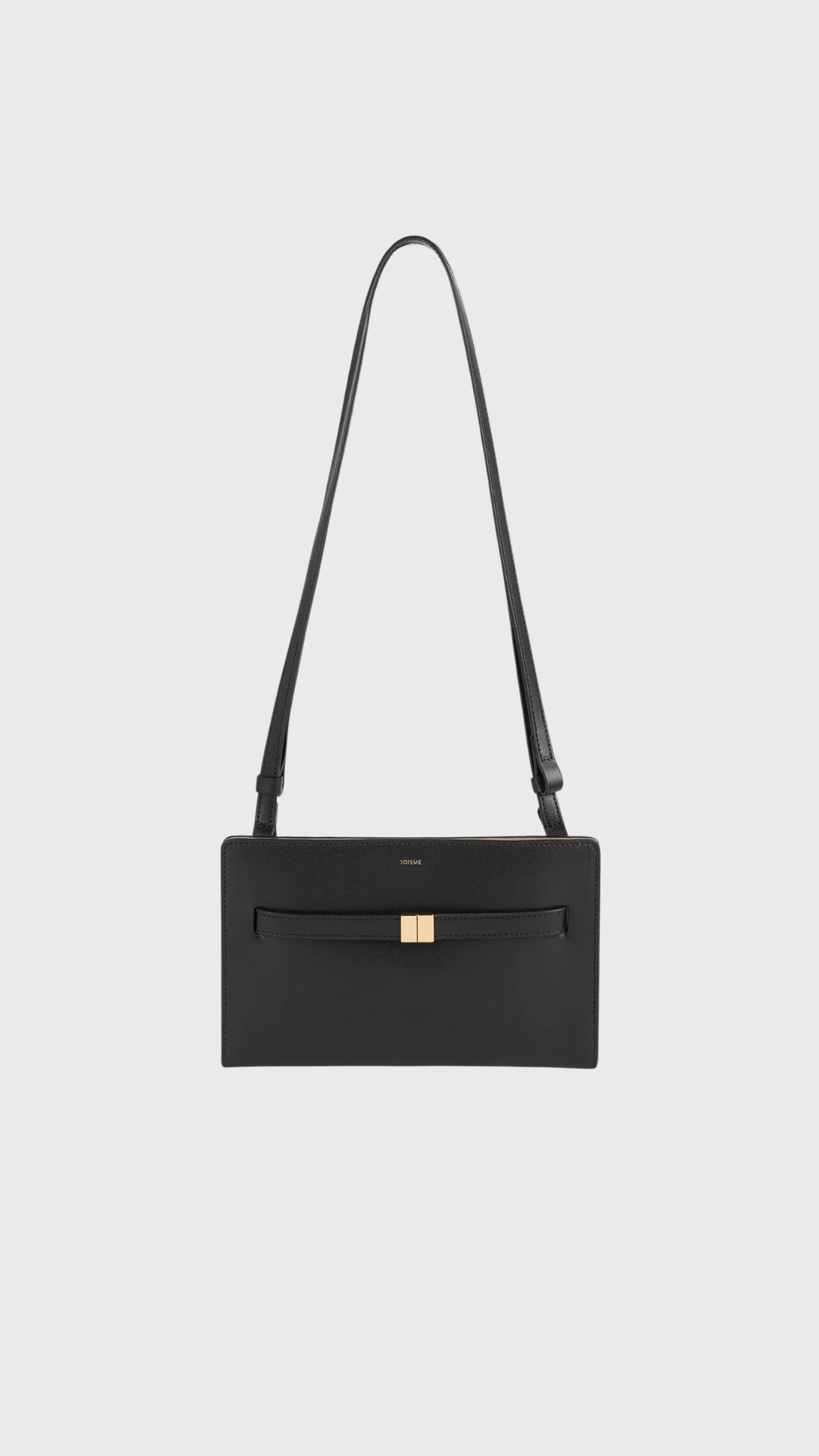 Toteme Belted Leather Cross-body Bag in Black
