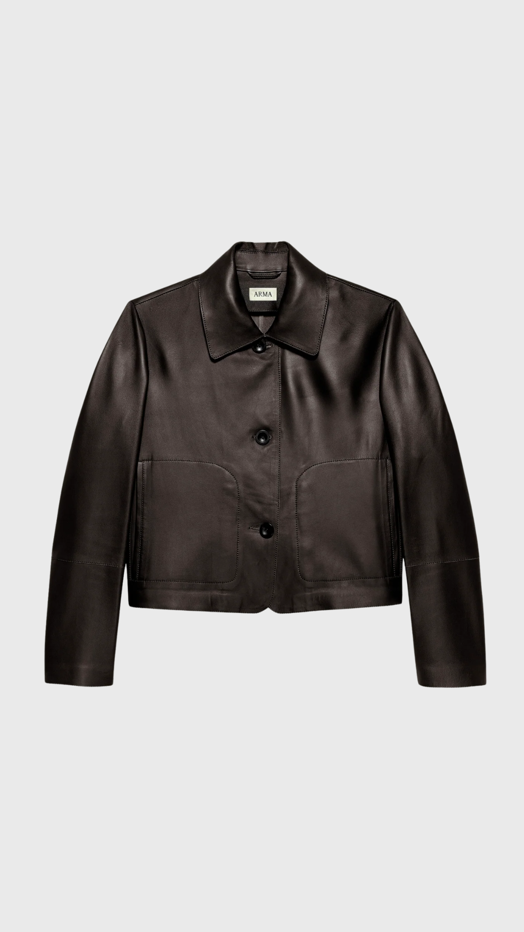 Arma Emy Leather Jacket in Coffee