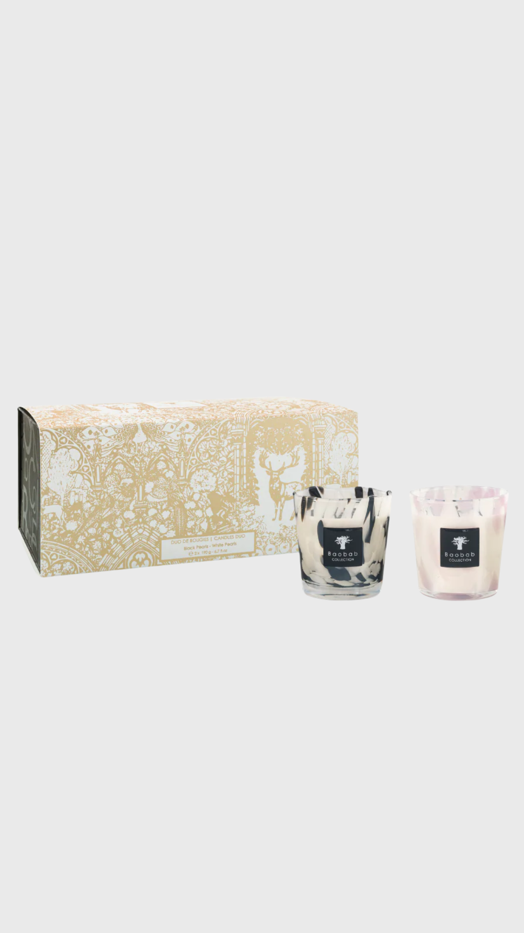 Baobab Pearls Candle Duo in Black and White