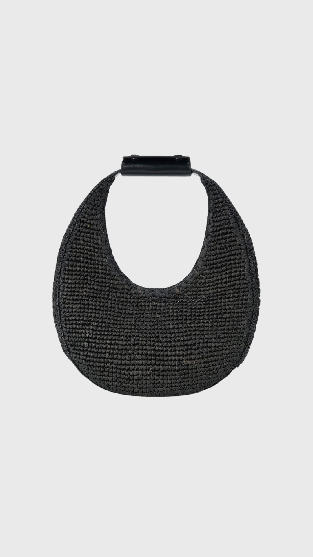 Staud Moon Raffia Bag in Black