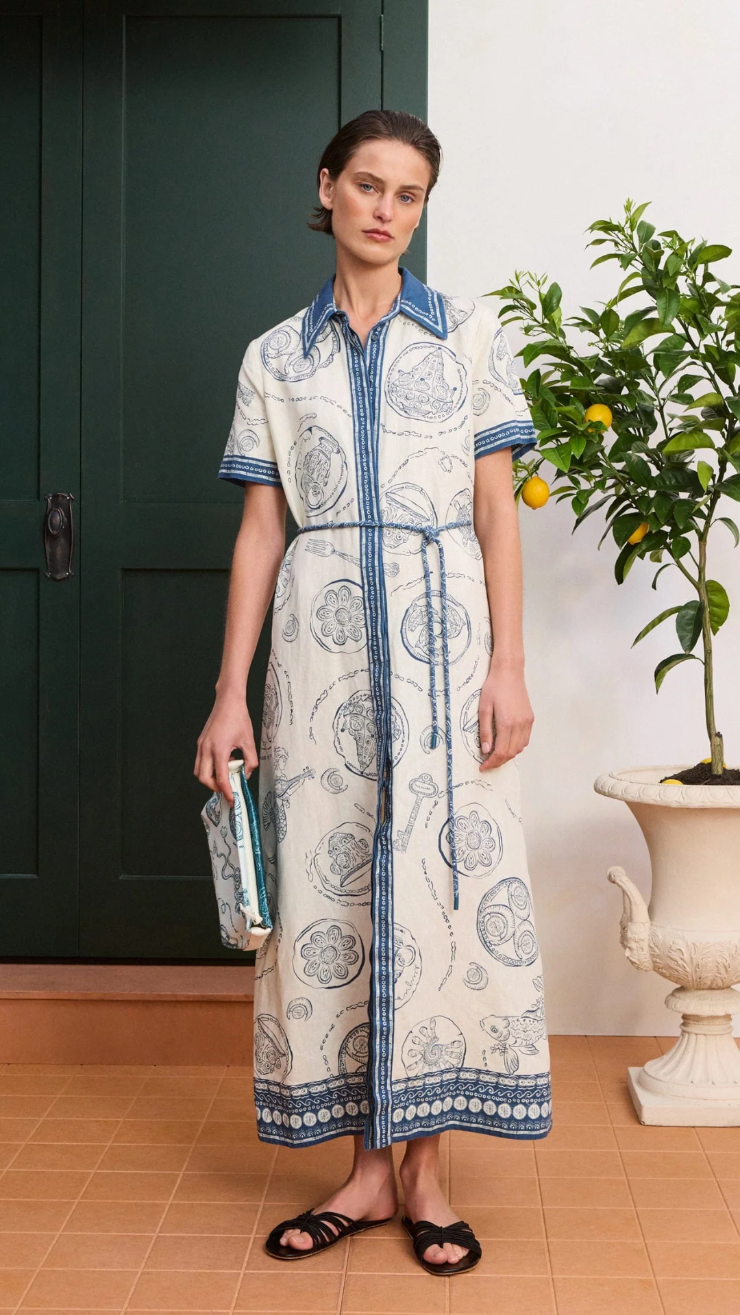 ALÉMAIS Lucky Shirtdress in Ivory