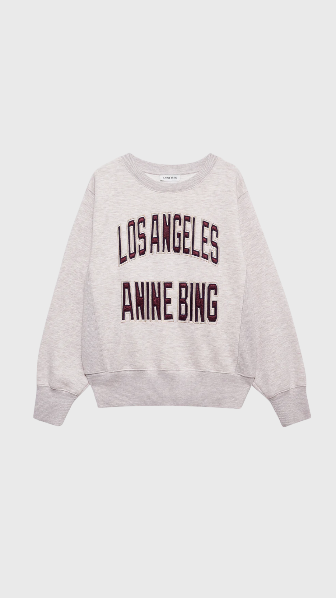 Anine Bing Harry Shrunken Sweatshirt in Beige