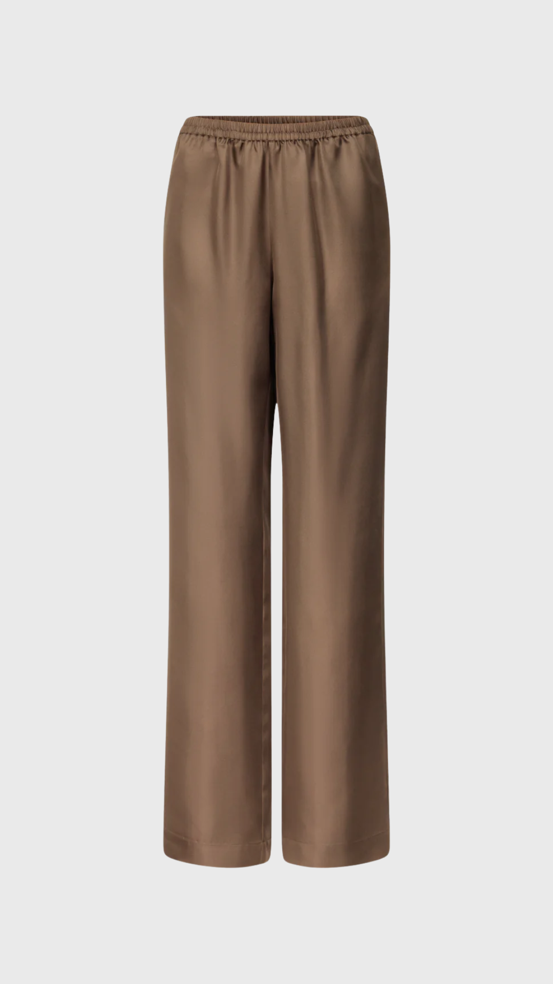 Loulou de Saison Alera Wide Leg Silk Pant in Dark Brown