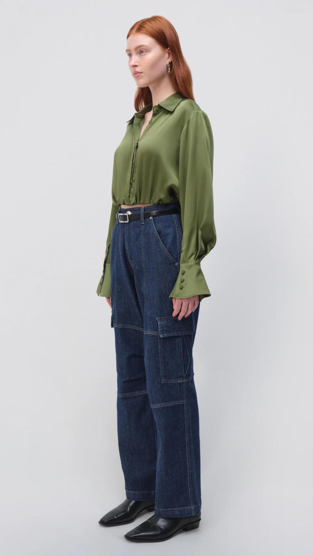 Simkhai Blythe Button Up Crop Top