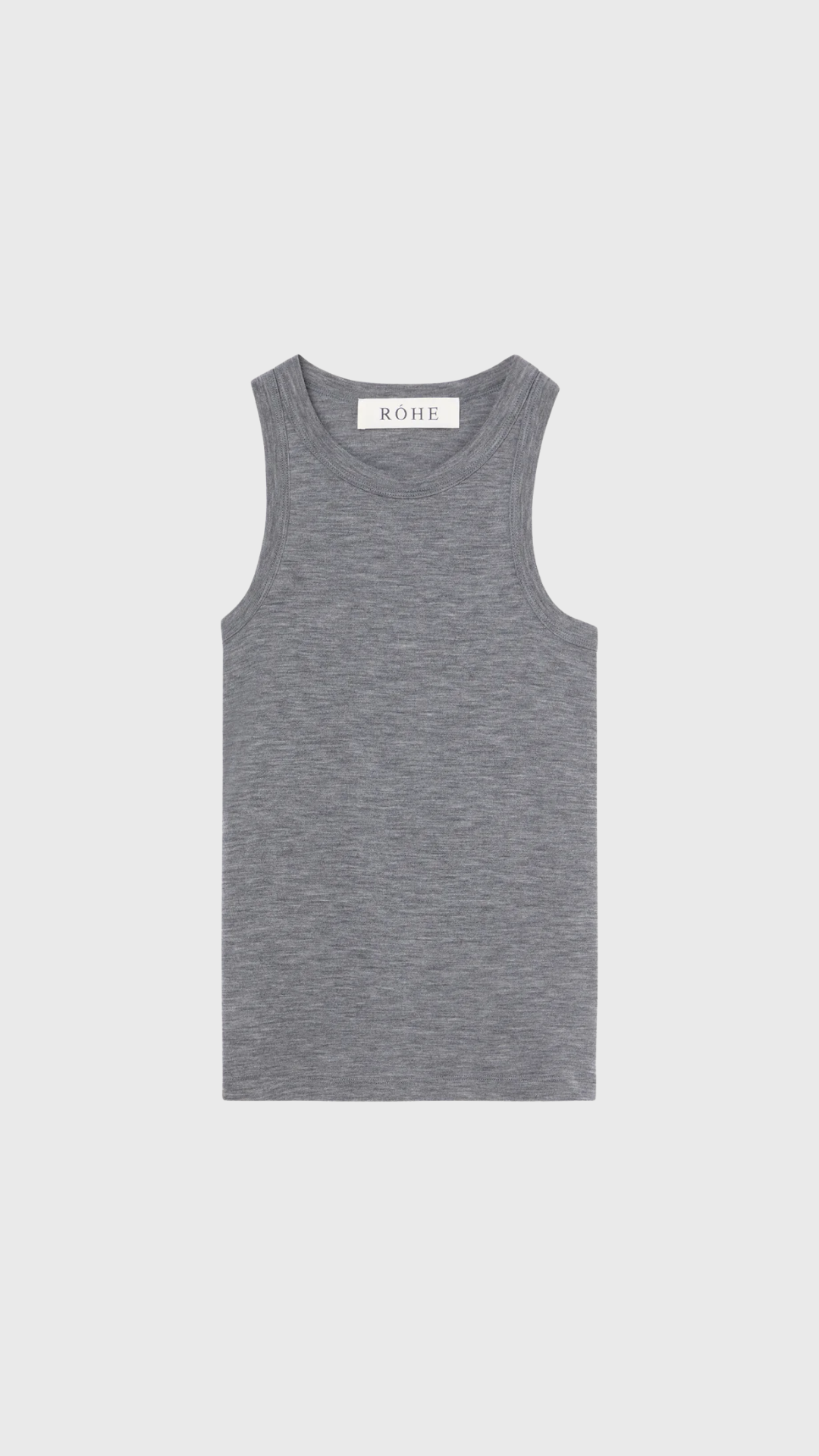 Rohe Racerback Merino Jersey Tank in Grey Melange