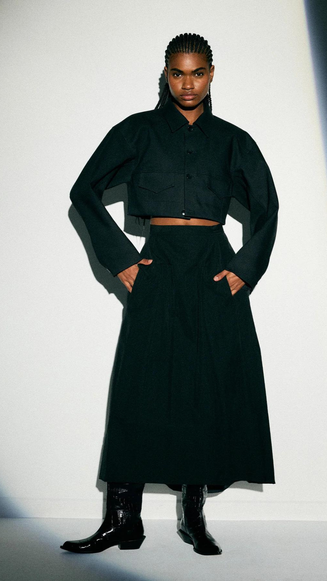 Tibi Double Faced Plainweave Cropped Jacket