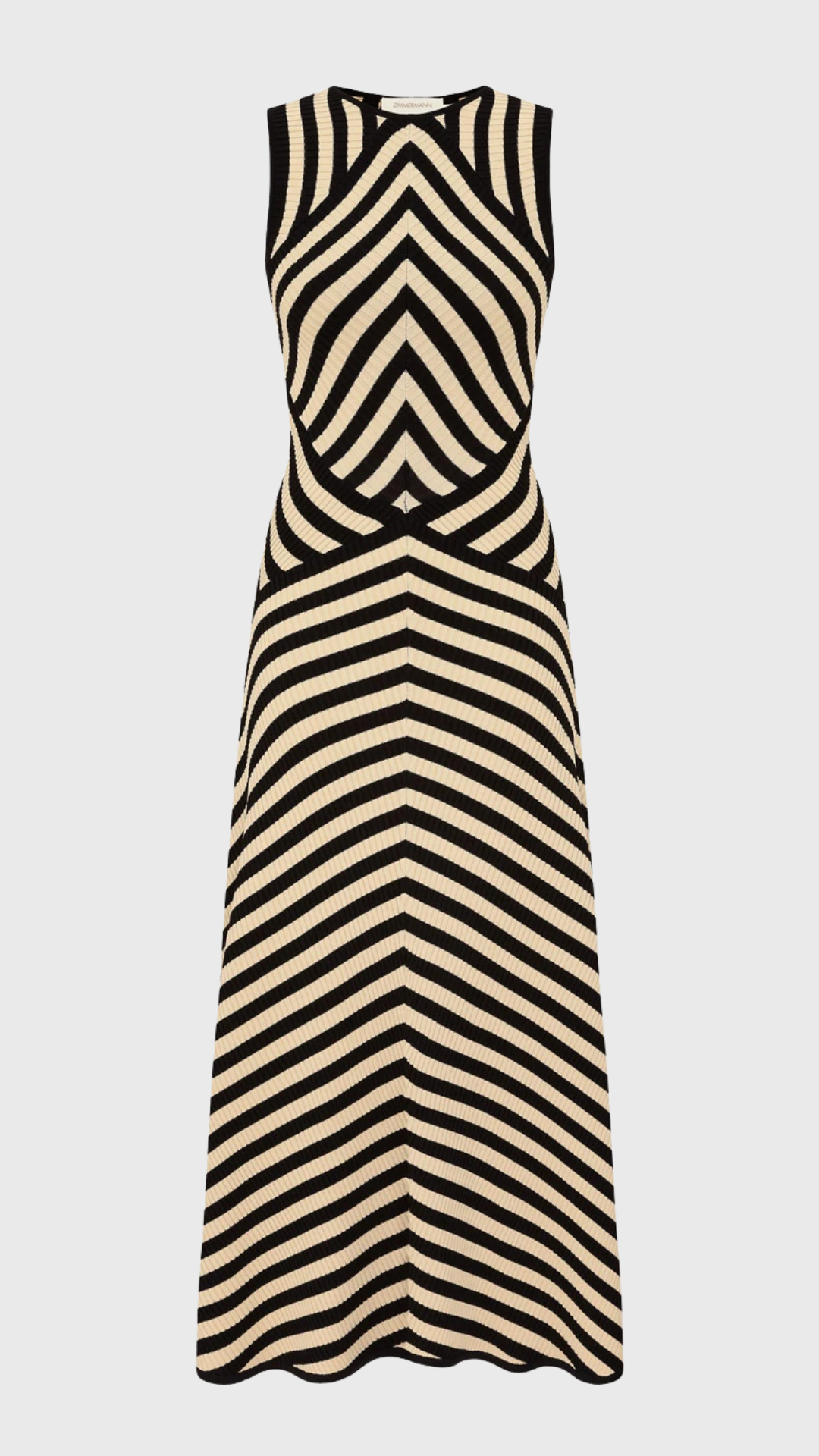 zimmermann black and white dress Valiant Deco Stripe Midi | Black/Cream 100% viscose Size:9/XXXL pattern_Beading Plus Size Women Casual