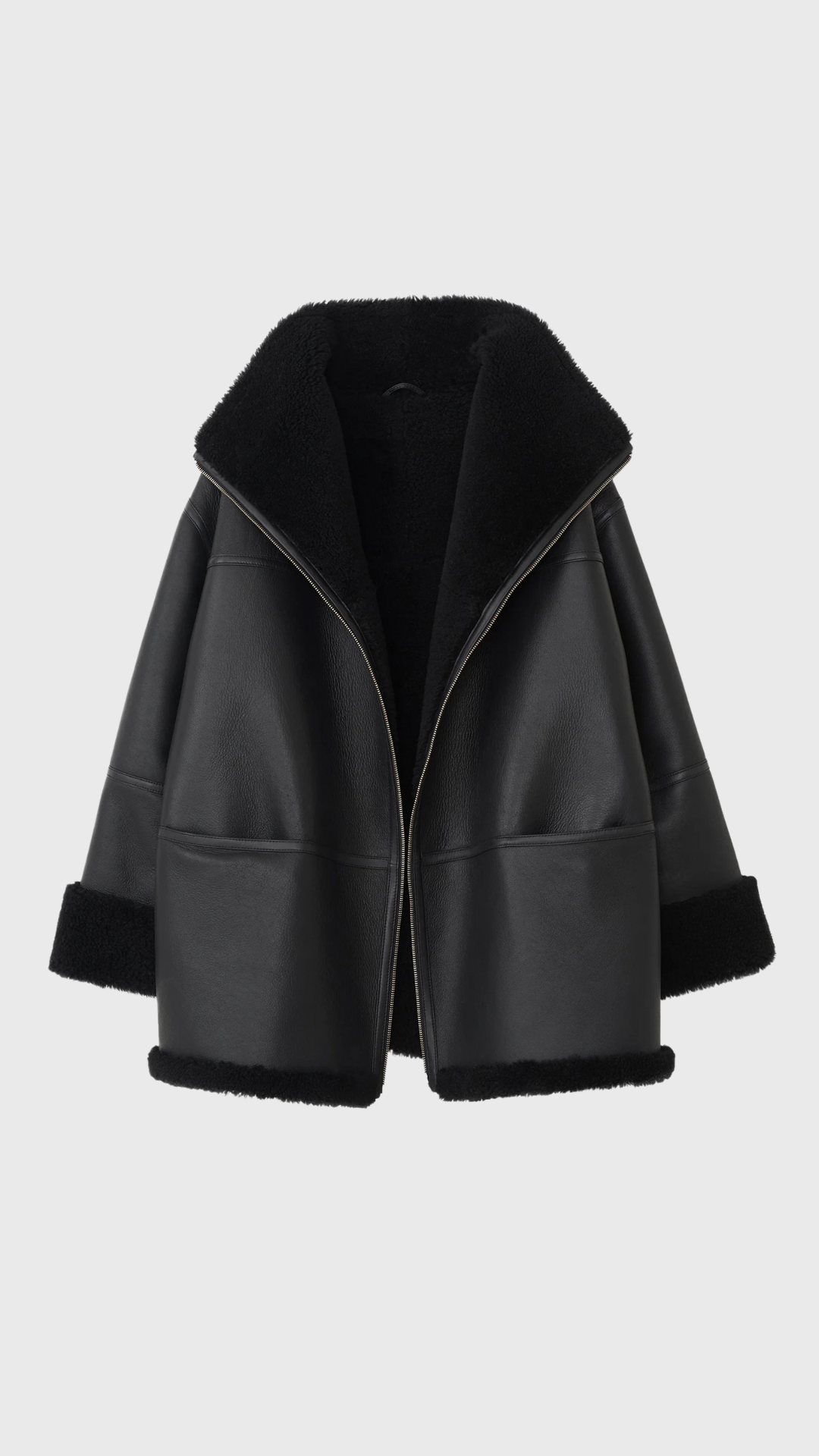 Toteme Signature Shearling Jacket in Black