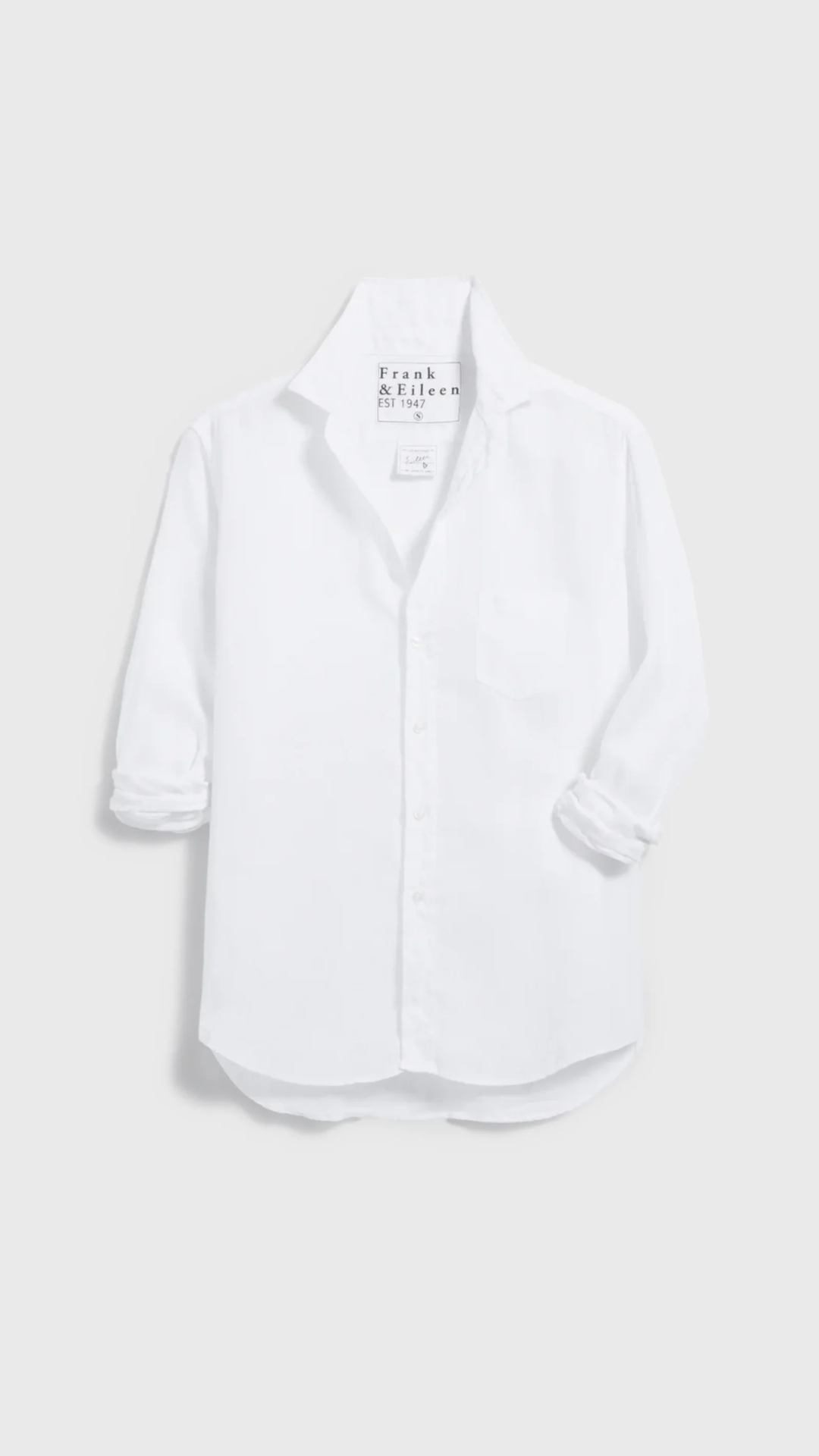 Frank & Eileen Eileen Relaxed Button Up Shirt in White Linen