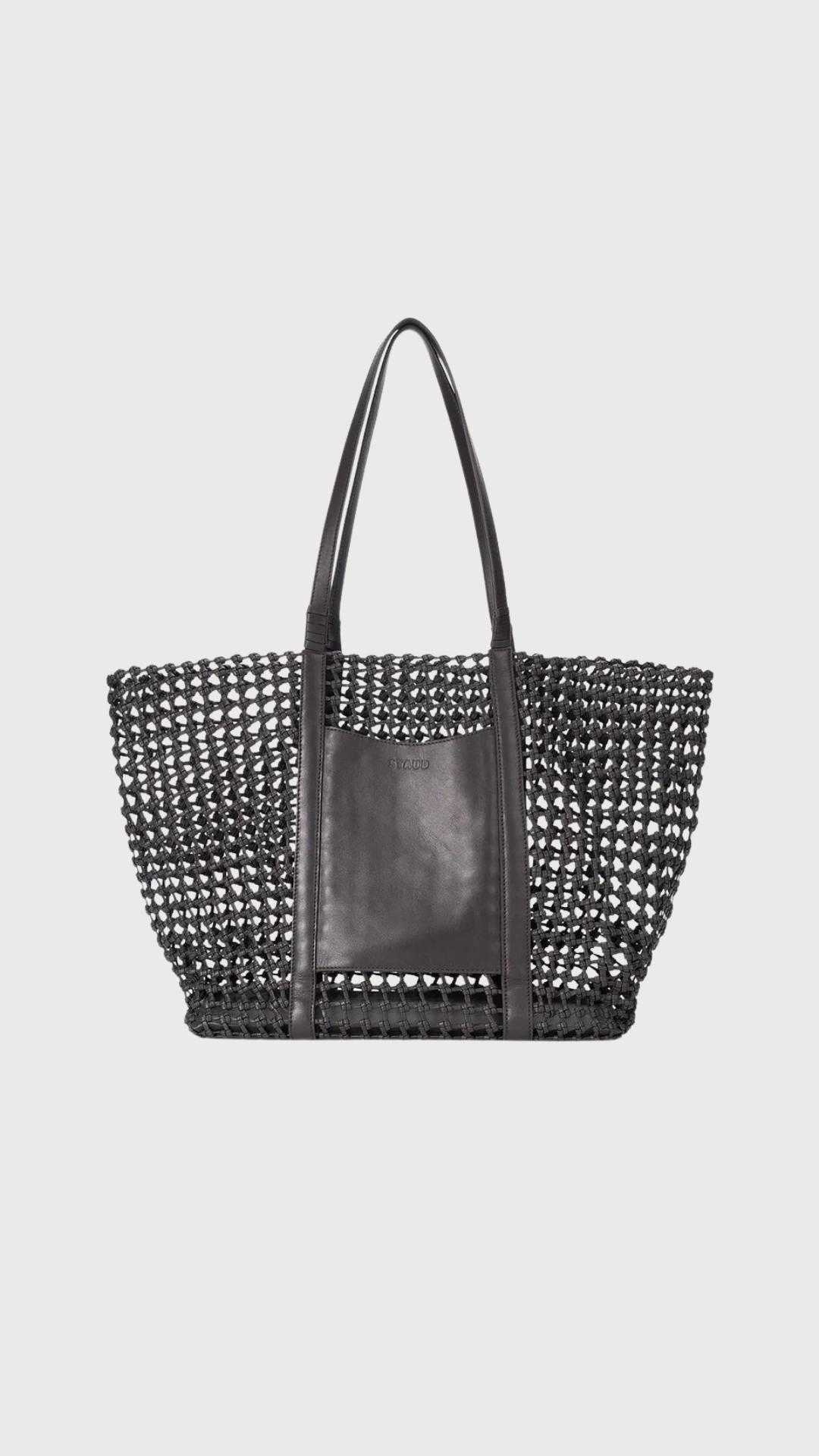 Staud Getaway Hand-Knotted Tote Bag in Espresso