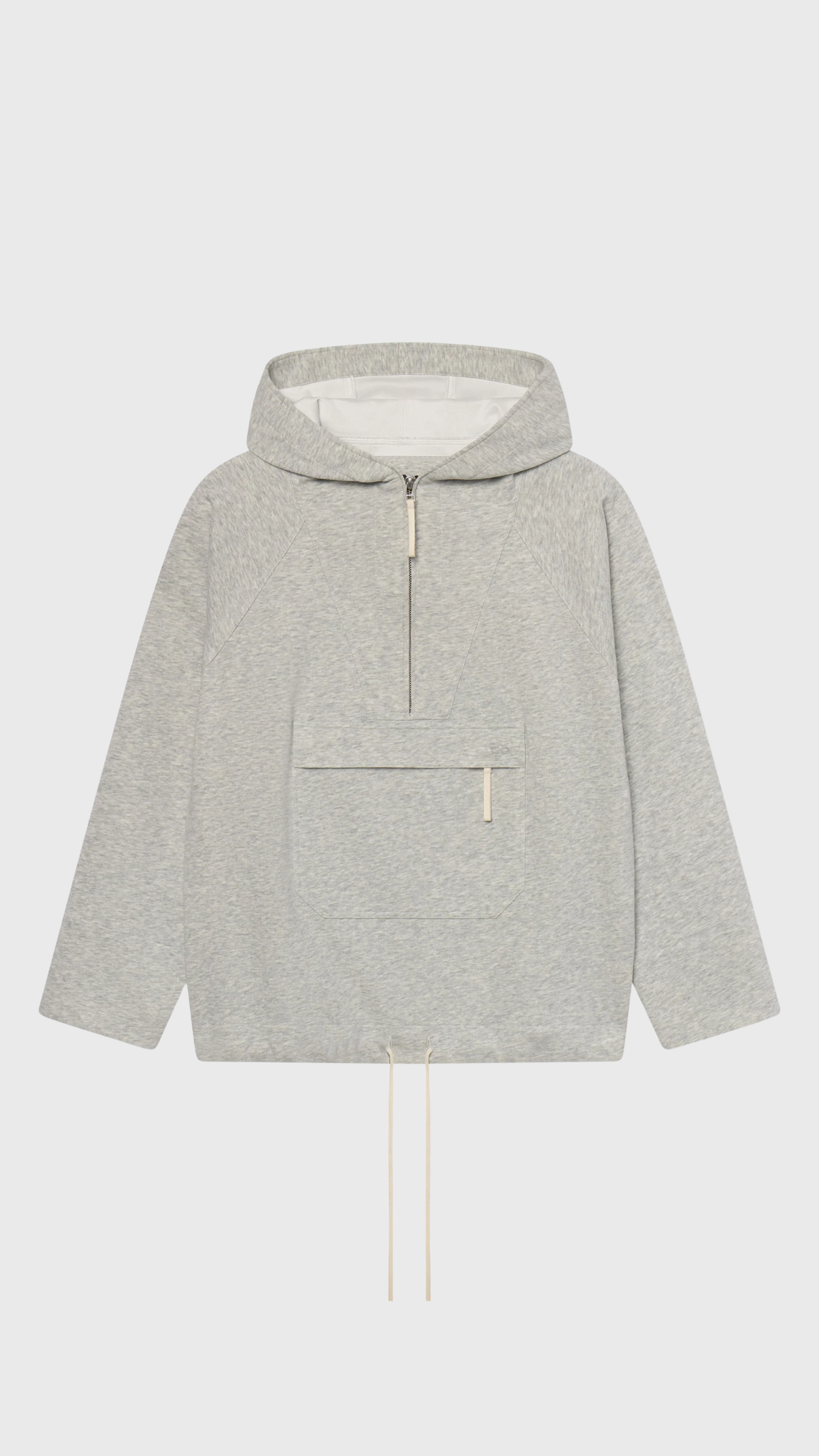 CO Hooded Scuba Jersey Pullover in Heather Grey