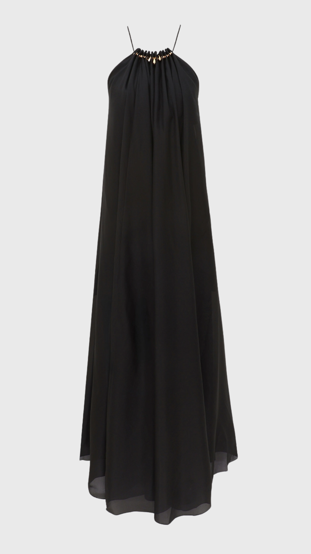 Zimmermann Fairlight Gathered Bead Maxi Dress in Black