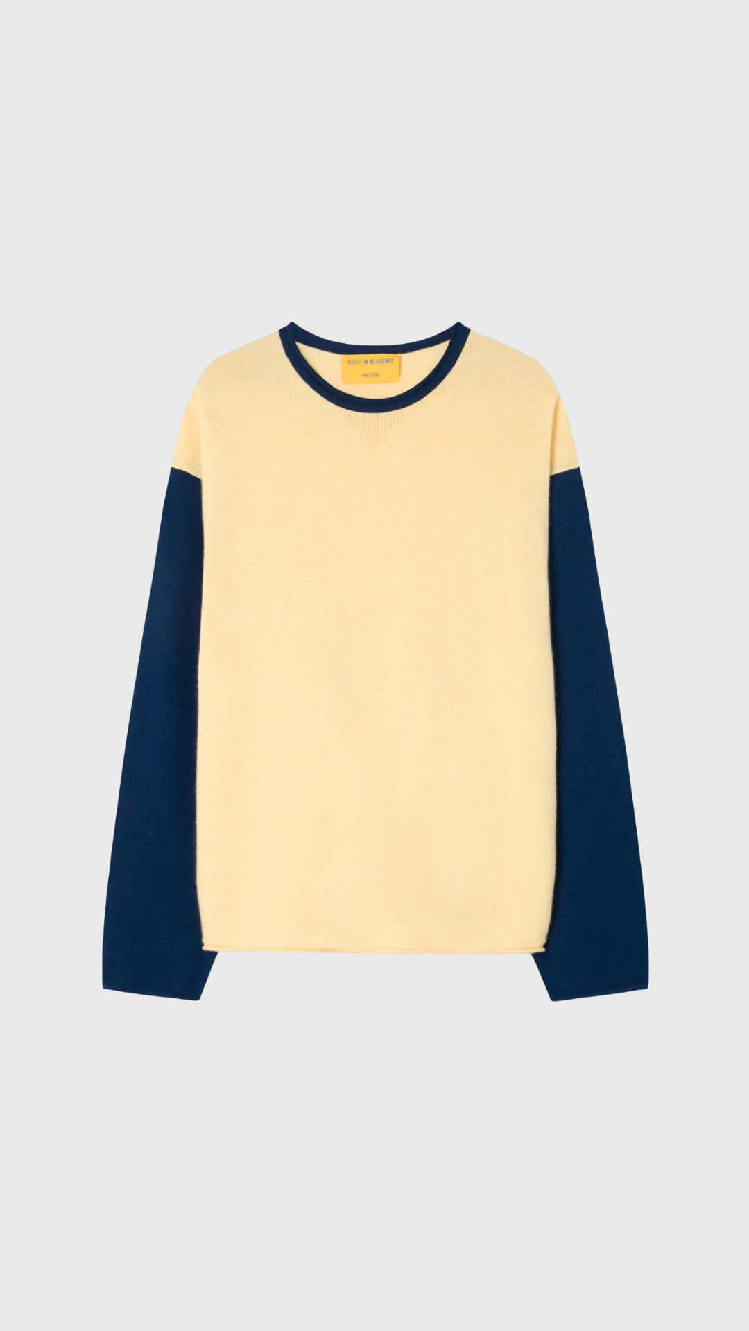 Guest In Residence Baseball Oversized Crew in Butter/Navy