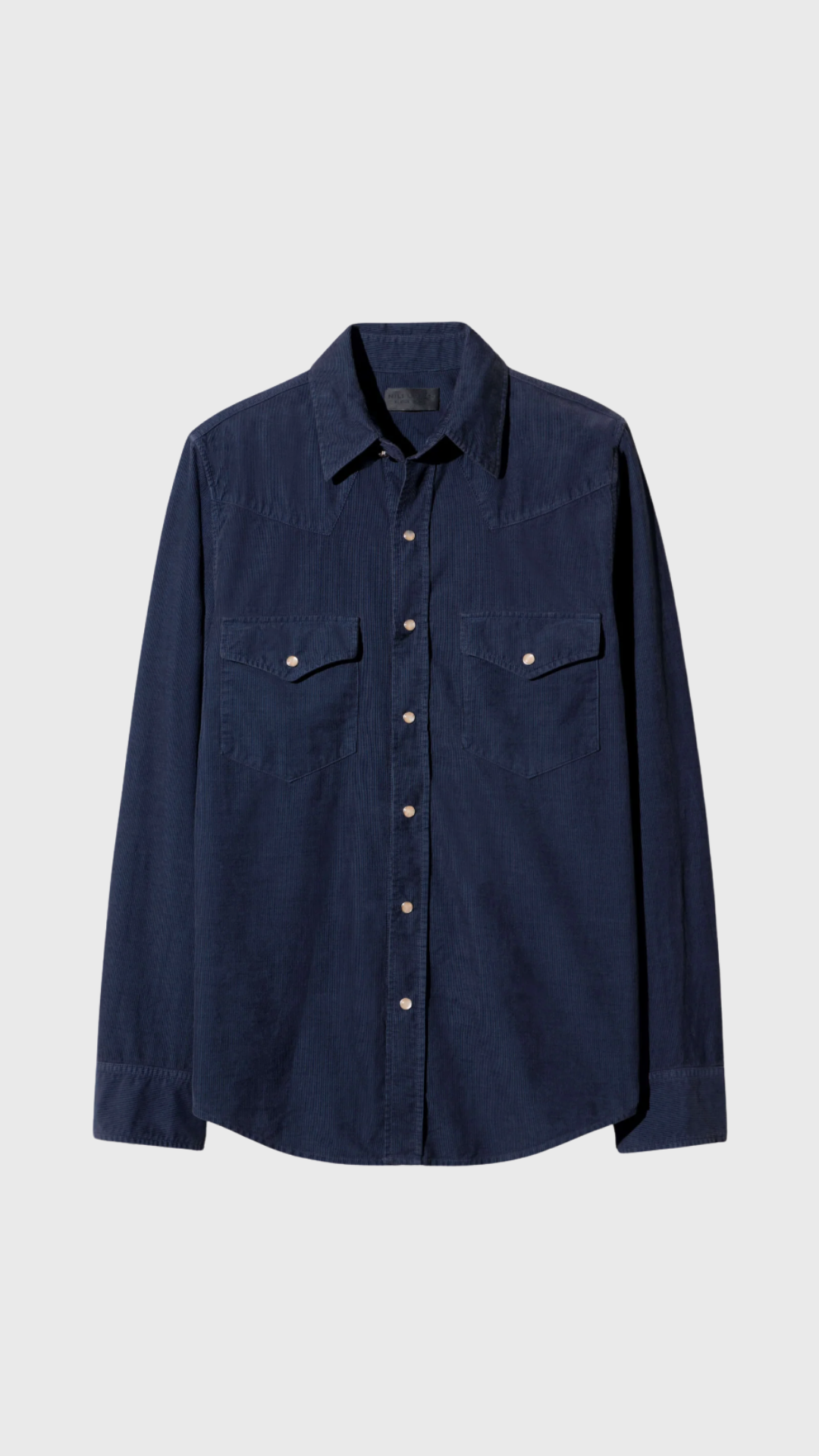 Nili Lotan Travis Corduroy Shirt in Dusk Navy