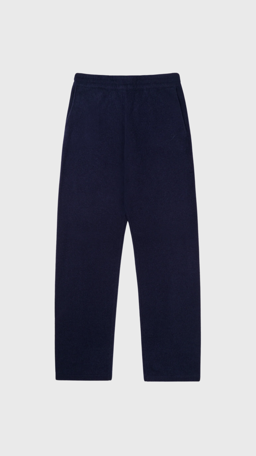 Sporty & Rich Ivana S Logo Cashmere Trousers in Dark Navy