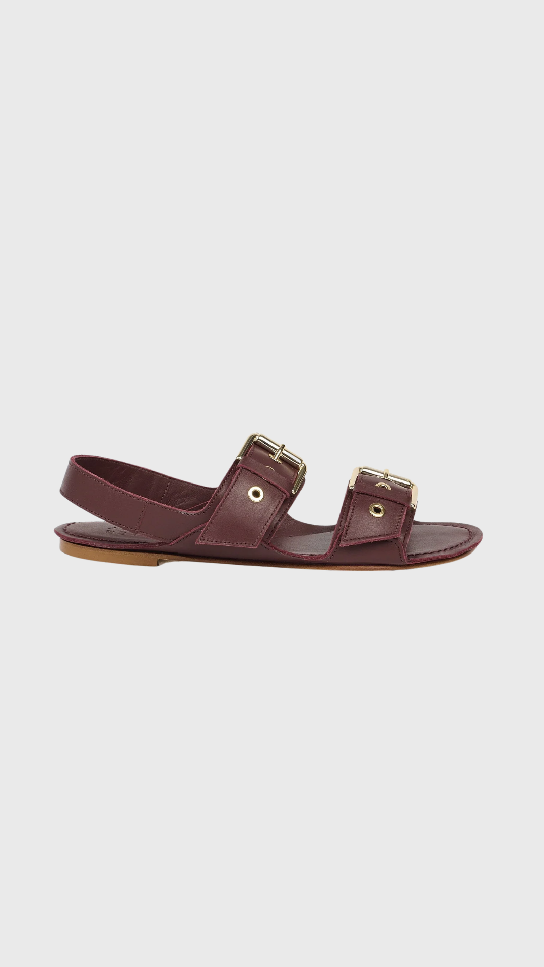 Jamie Haller Double Buckle Sandal in Oxblood