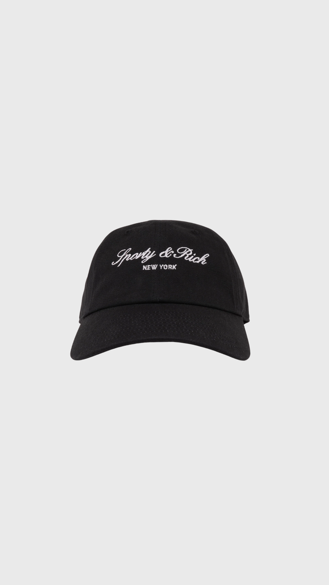 Sporty & Rich Signature NY Hat in Faded Black/White