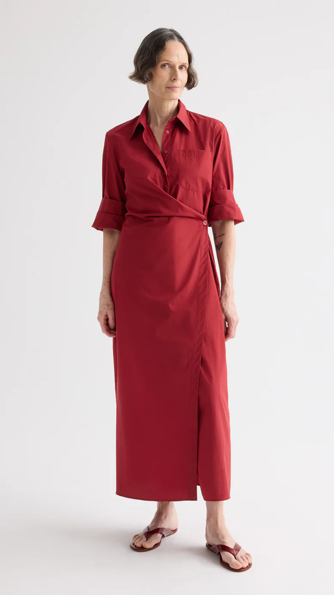 TWP New Earl Dress in Karanda Red