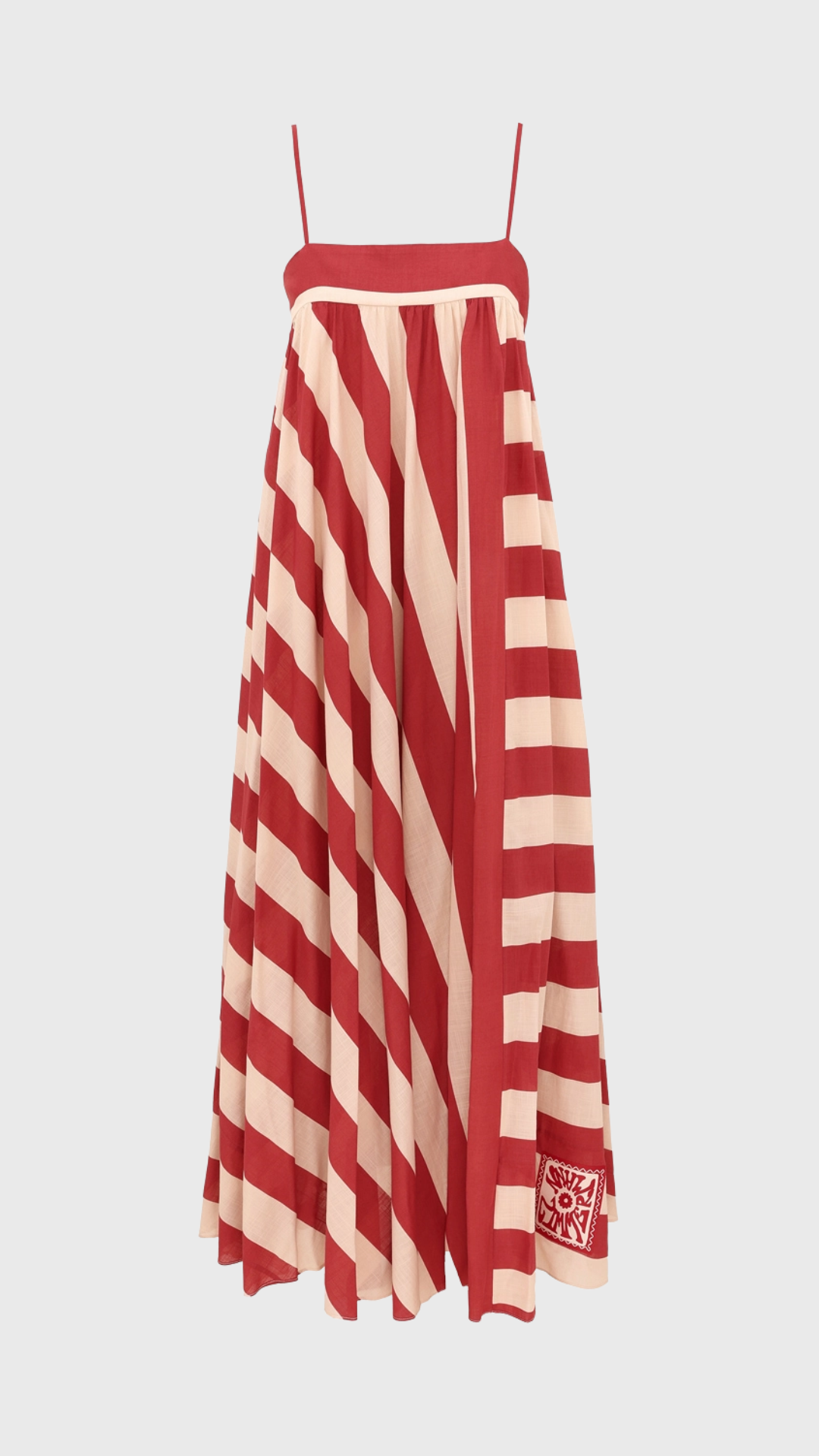 Zimmermann Roselight Stripe Maxi Dress in Raspberry Cream