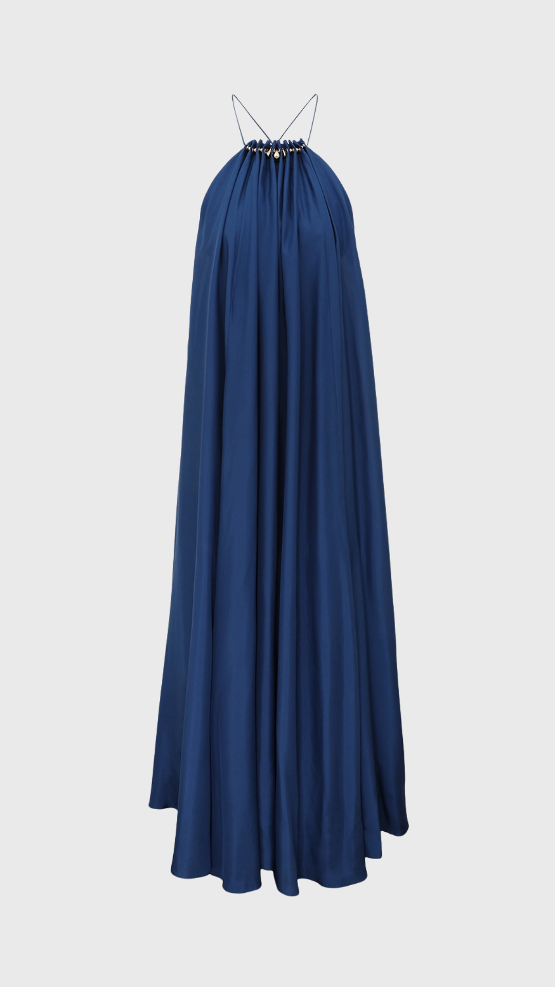 Zimmermann Aster Gathered Bead Maxi Dress in Dark Cobalt