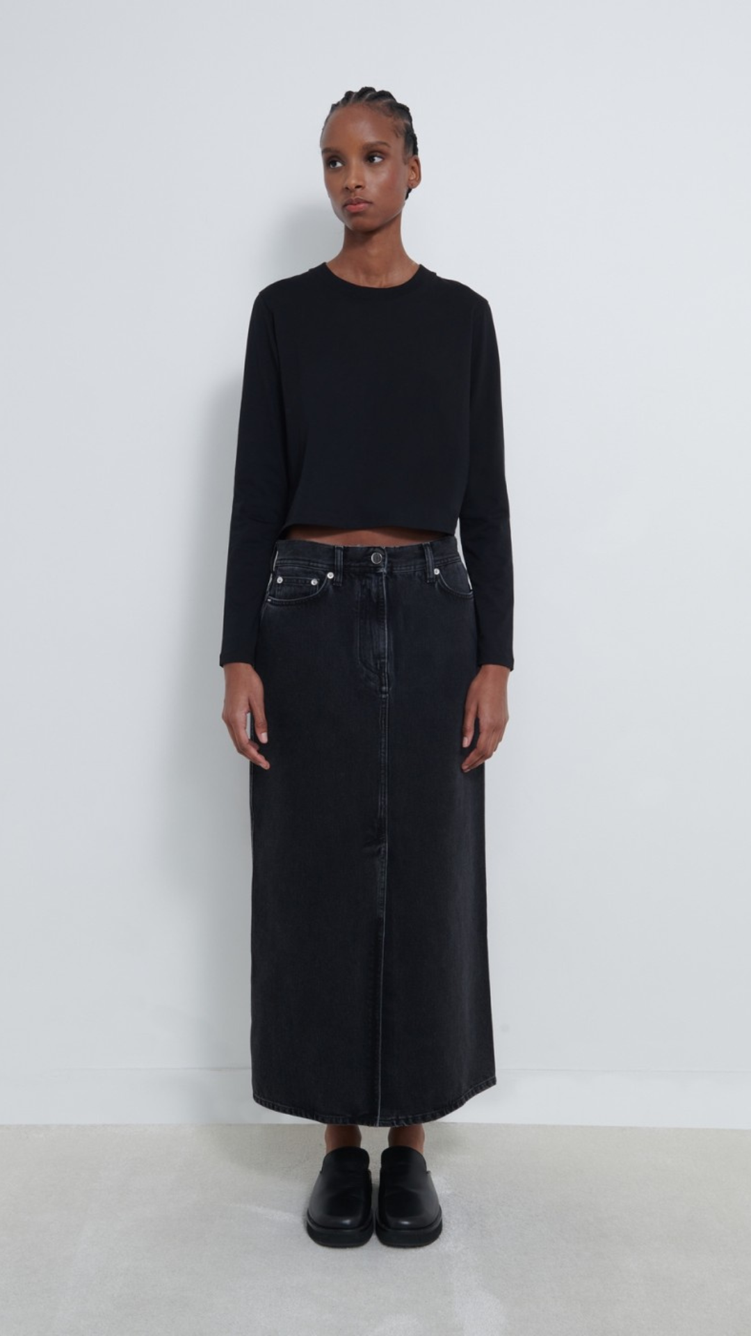 Loulou Studio Denim Long Skirt