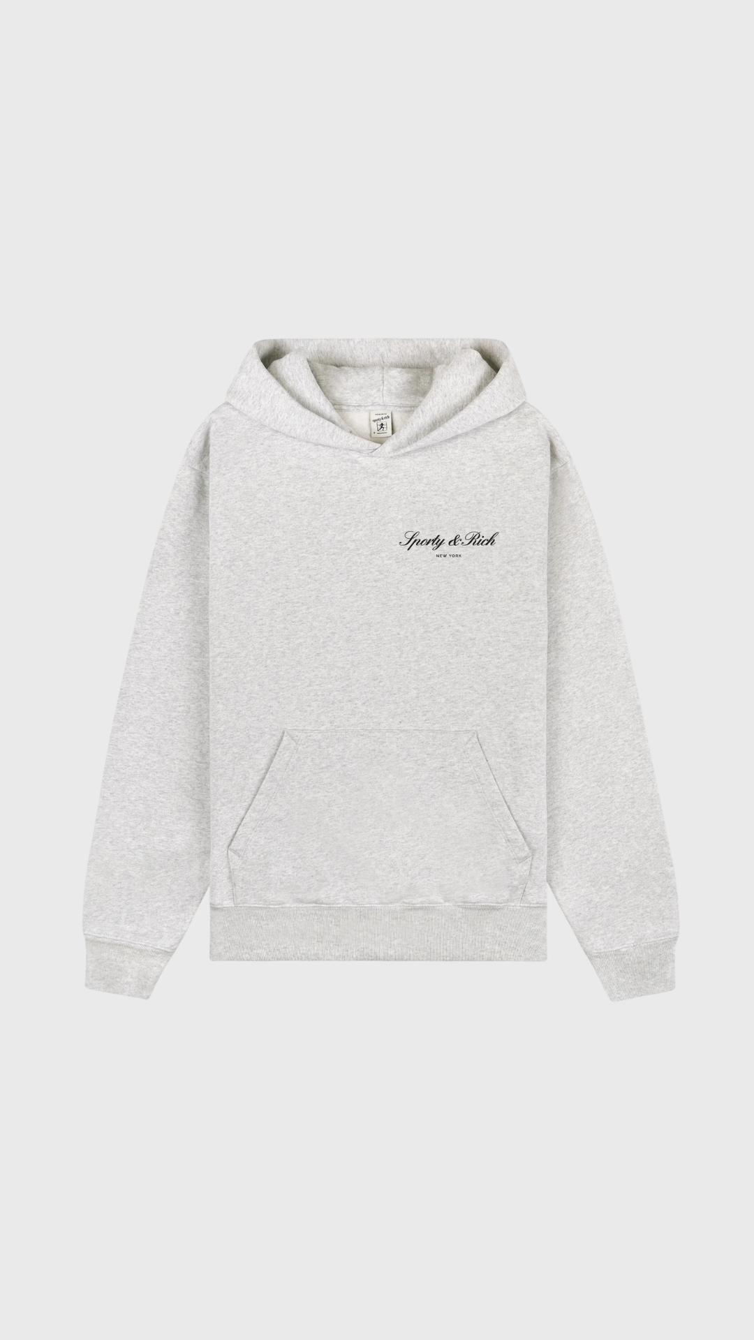 Sporty & Rich Signature NY Hoodie in Heather Gray