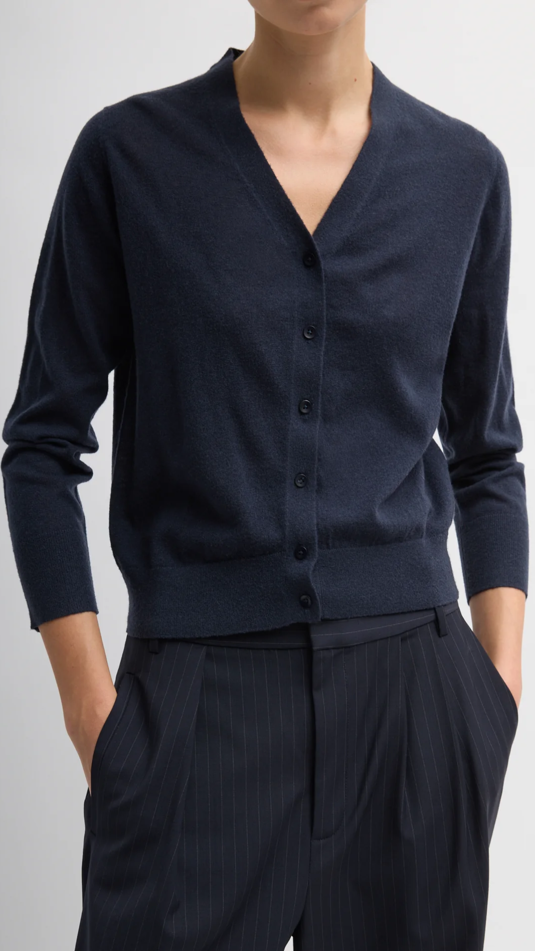 Tibi Shrunken Cardigan in Navy