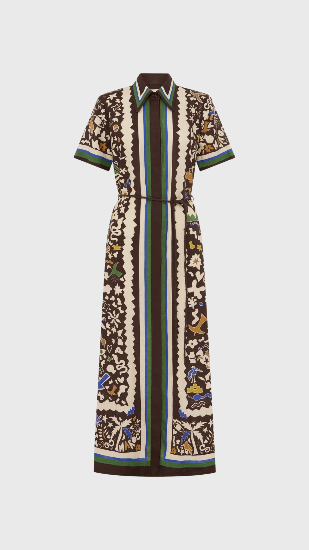 Alemais Maroc Shirtdress in Brown Multi