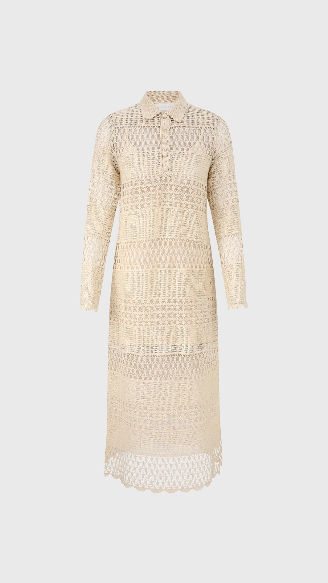 Zimmermann Wanderlust Crochet Maxi Dress in Natural