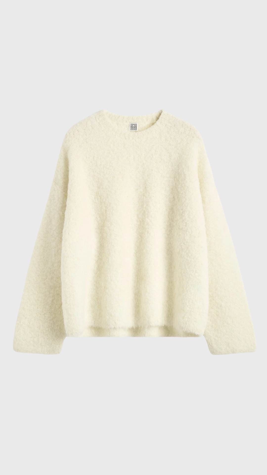Toteme Boxy Boucle Knit Sweater in Milk