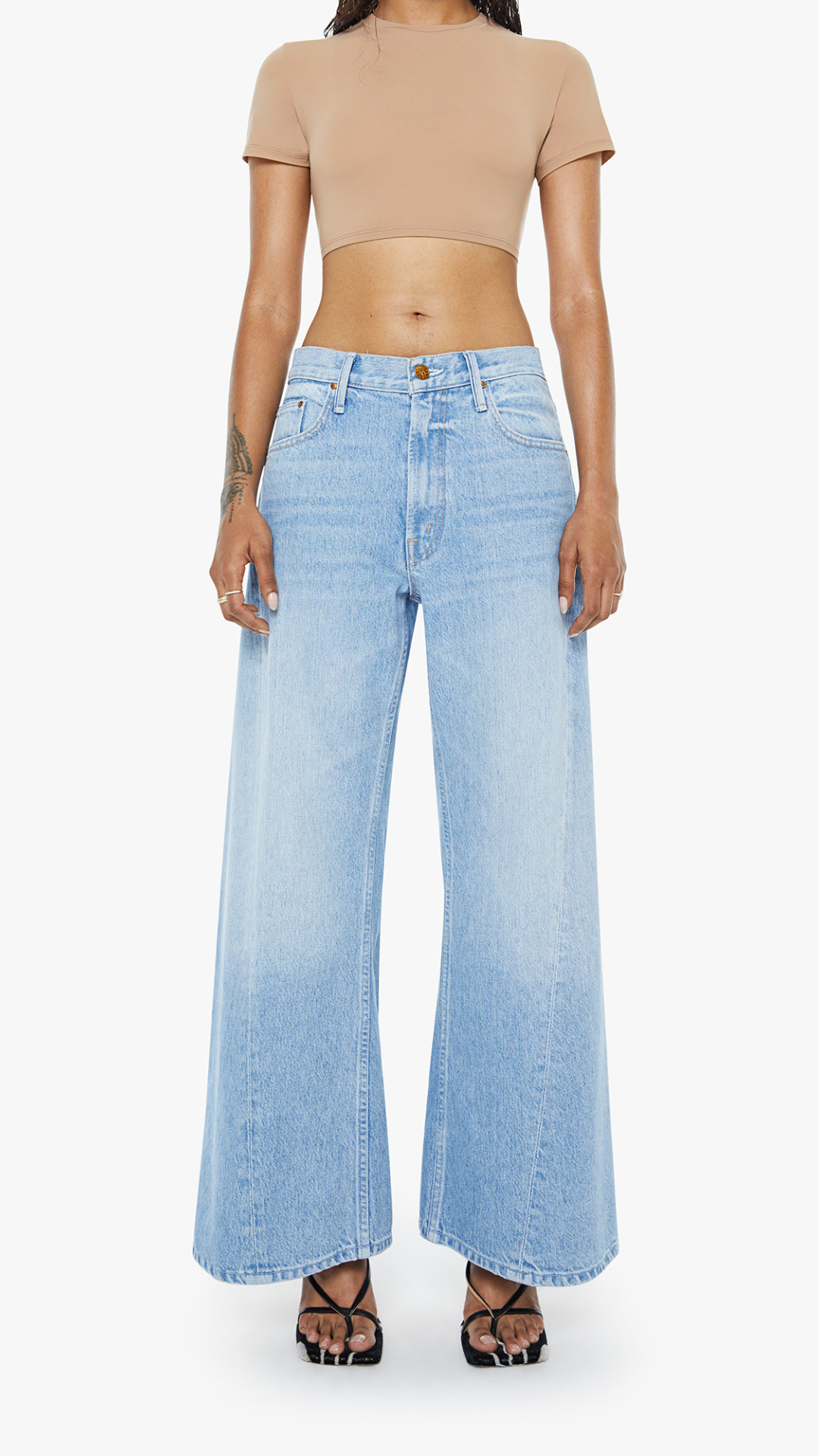 Mother PETITES The Lil Lemon Twist Sneak Jean in Munchies