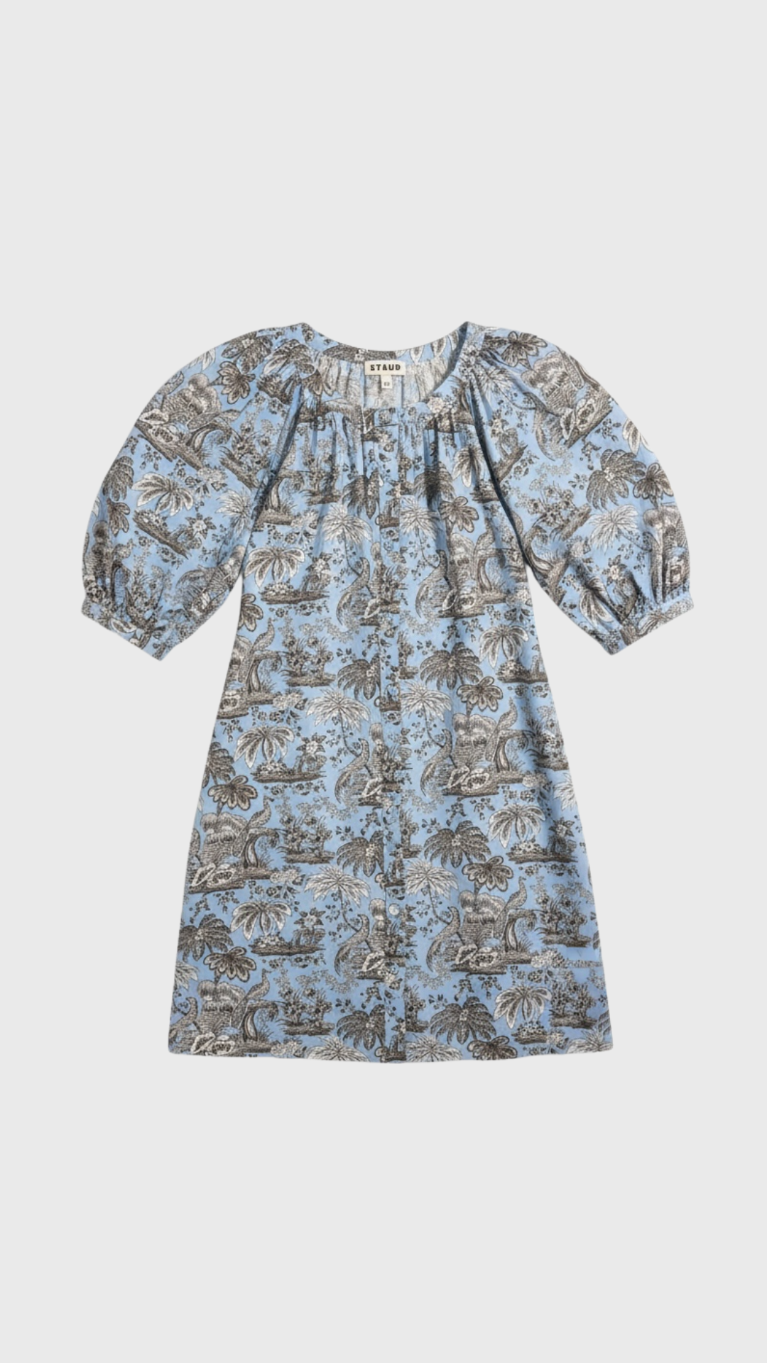 Staud Vincent Mini Dress in Sky Toile