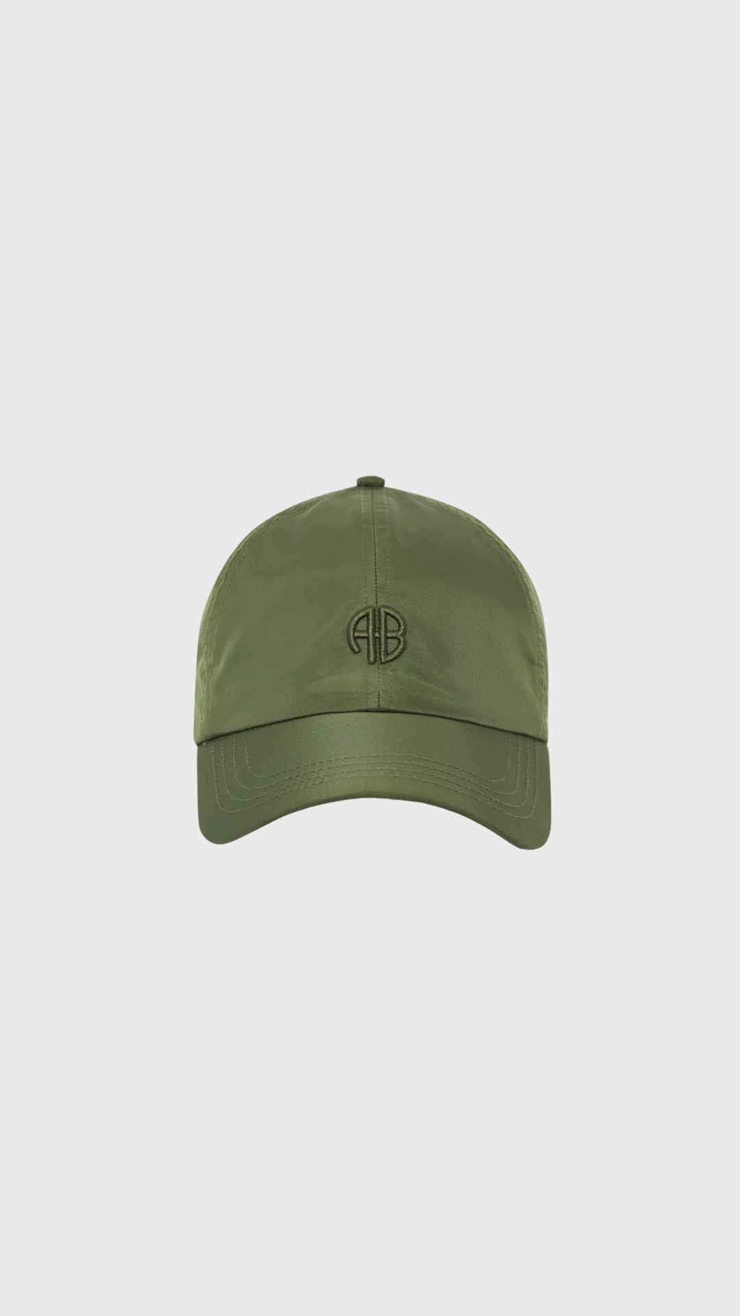 Anine Bing Jeremy Nylon Baseball Cap in Army Green
