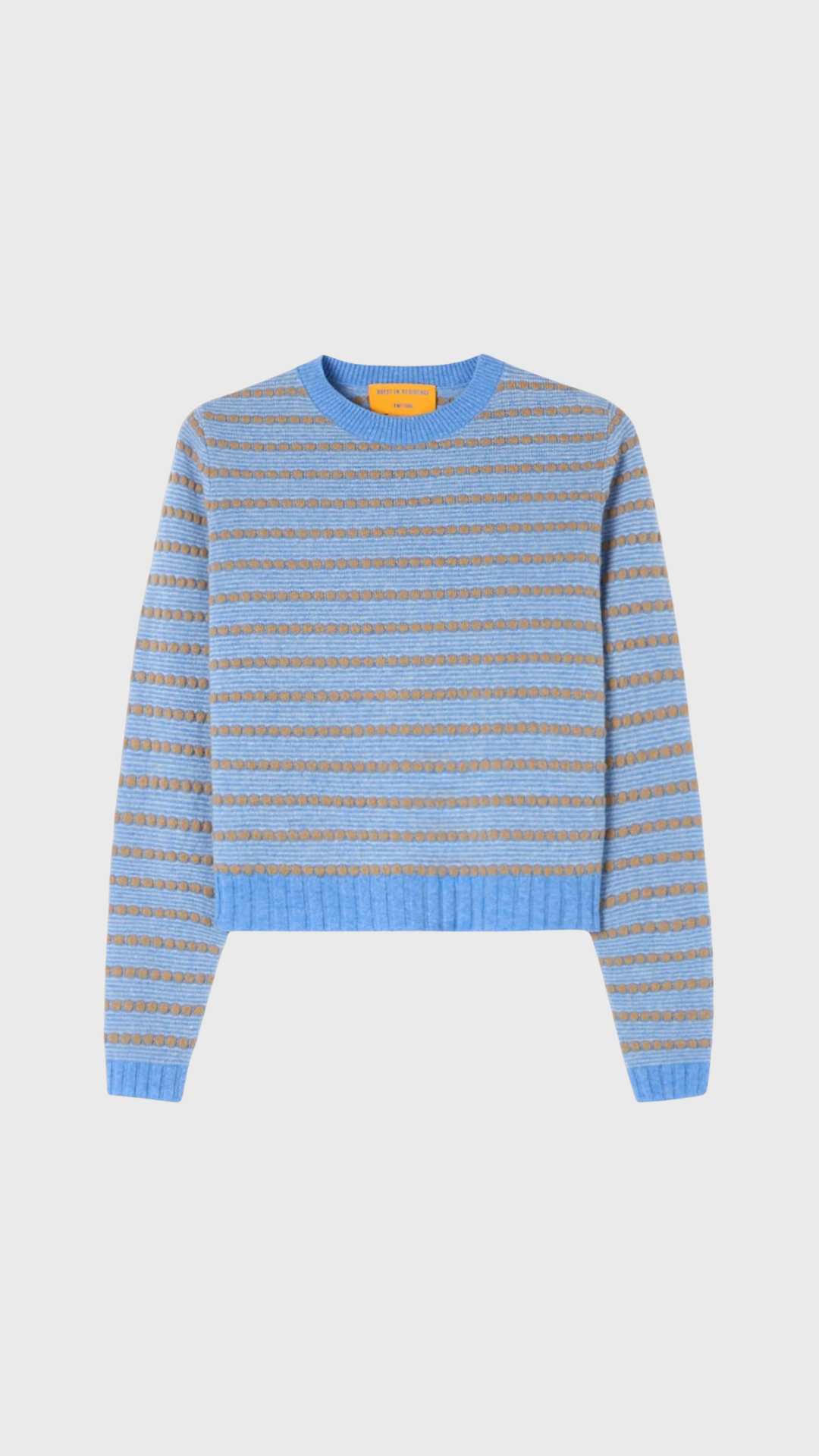 Guest In Residence Pebble Stripe Shrunken Crew in Delft Blue Combo