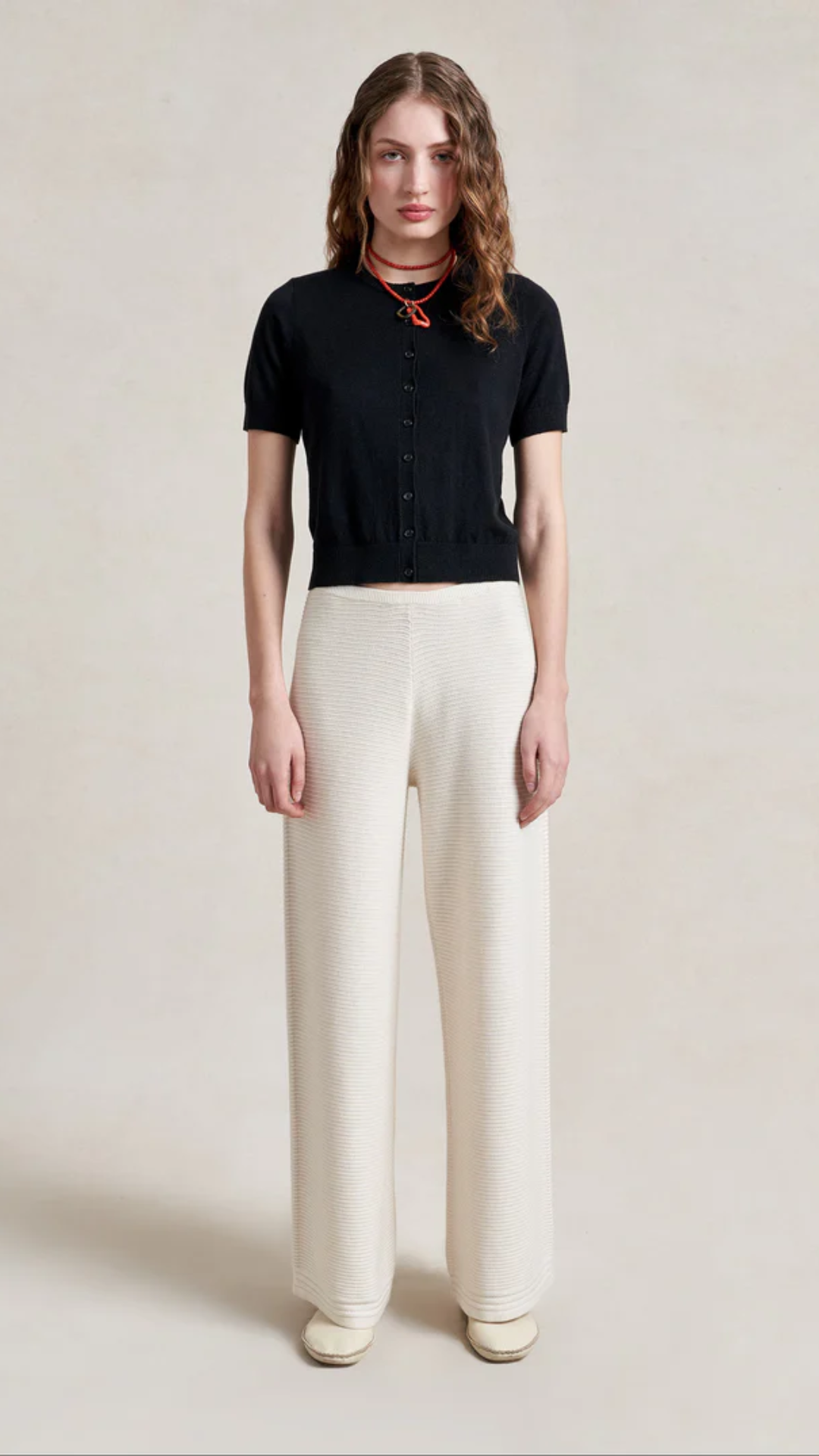 La Ligne Crochet Colby Pant in Ivory