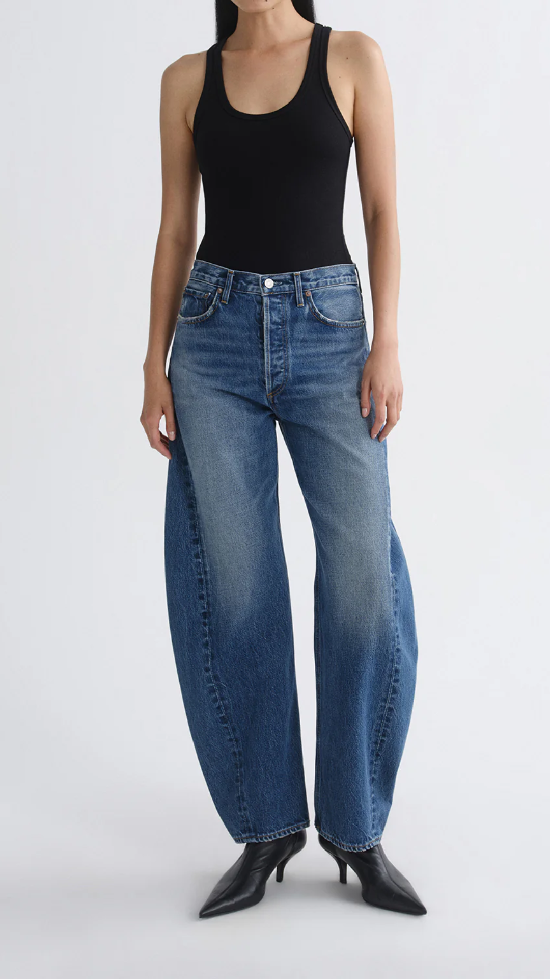 Agolde Luna High Rise Pieced Tapered Jean in Logical
