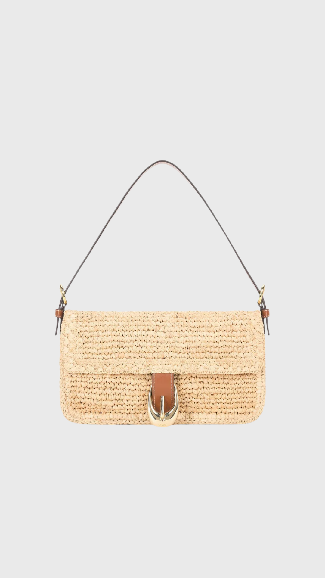 Staud Harlow Raffia Bag in Natural Tan