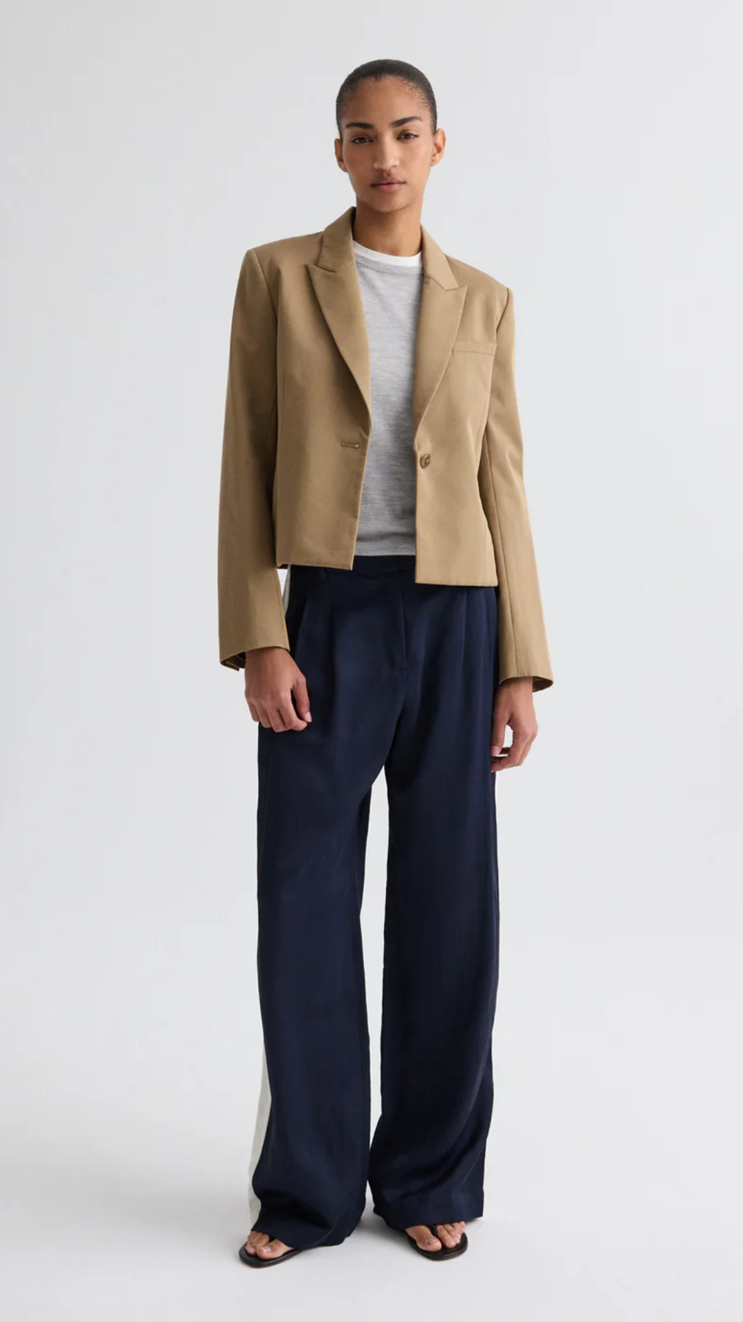 TWP Sulli Pant With Tux in Midnight/Bone