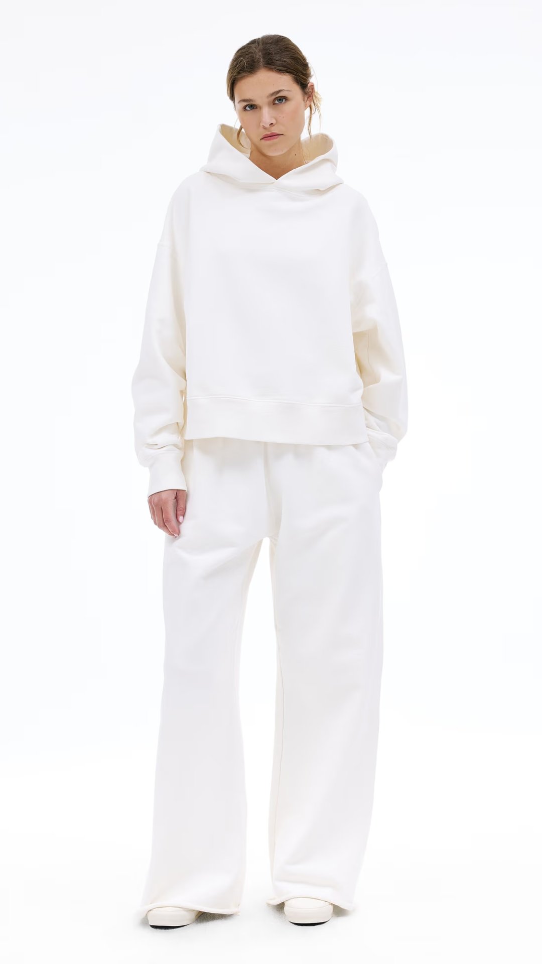 SLVRLAKE Wide Leg Sweatpant in Natural White