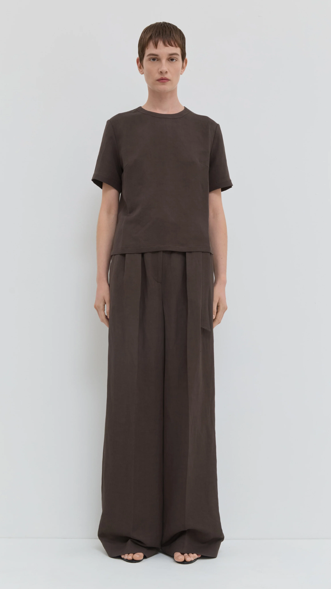 Christian Wijnants Tanto Short Sleeve Crew in Chestnut