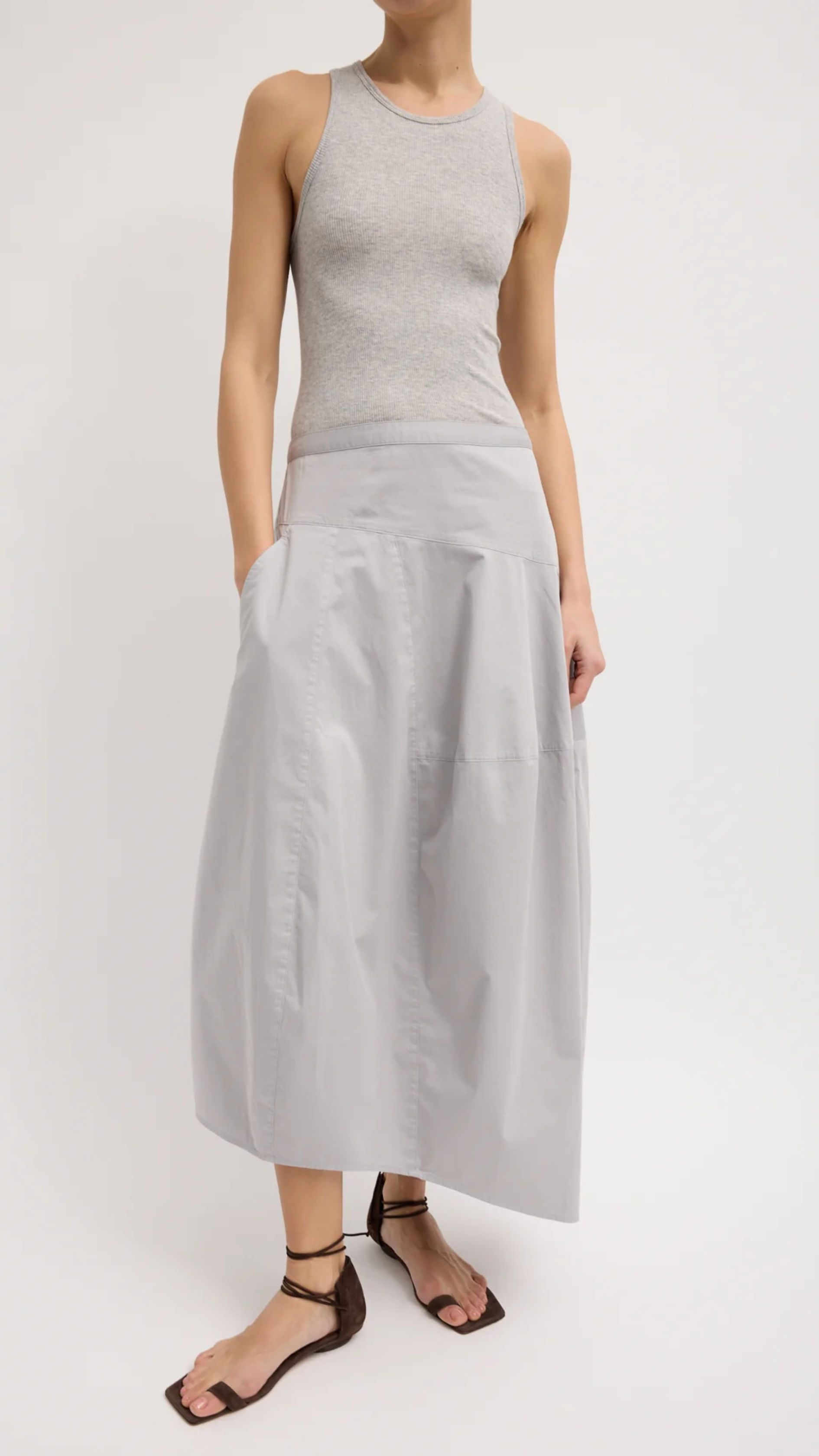 スカート cotton balloon skirt Cotton Balloon Midi Skirt — Black – La Garçonne