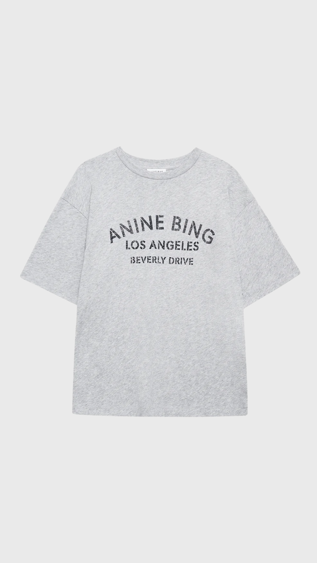 Anine Bing Cohen Los Angeles Stencil Tee in Grey Melange