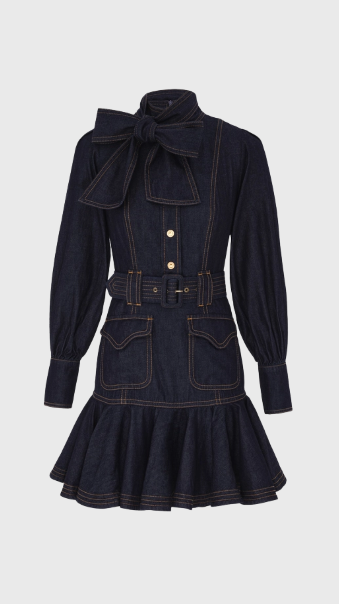 Zimmermann Denim Flip Mini Dress in Night Sky