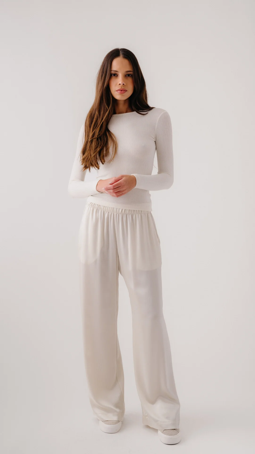 Sablyn Brynn Wide Leg Silk Pant in Gardenia